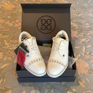 GFORE - Women’s Stud Cap Toe Gallivanter Golf Shoes - White - Size 6.5